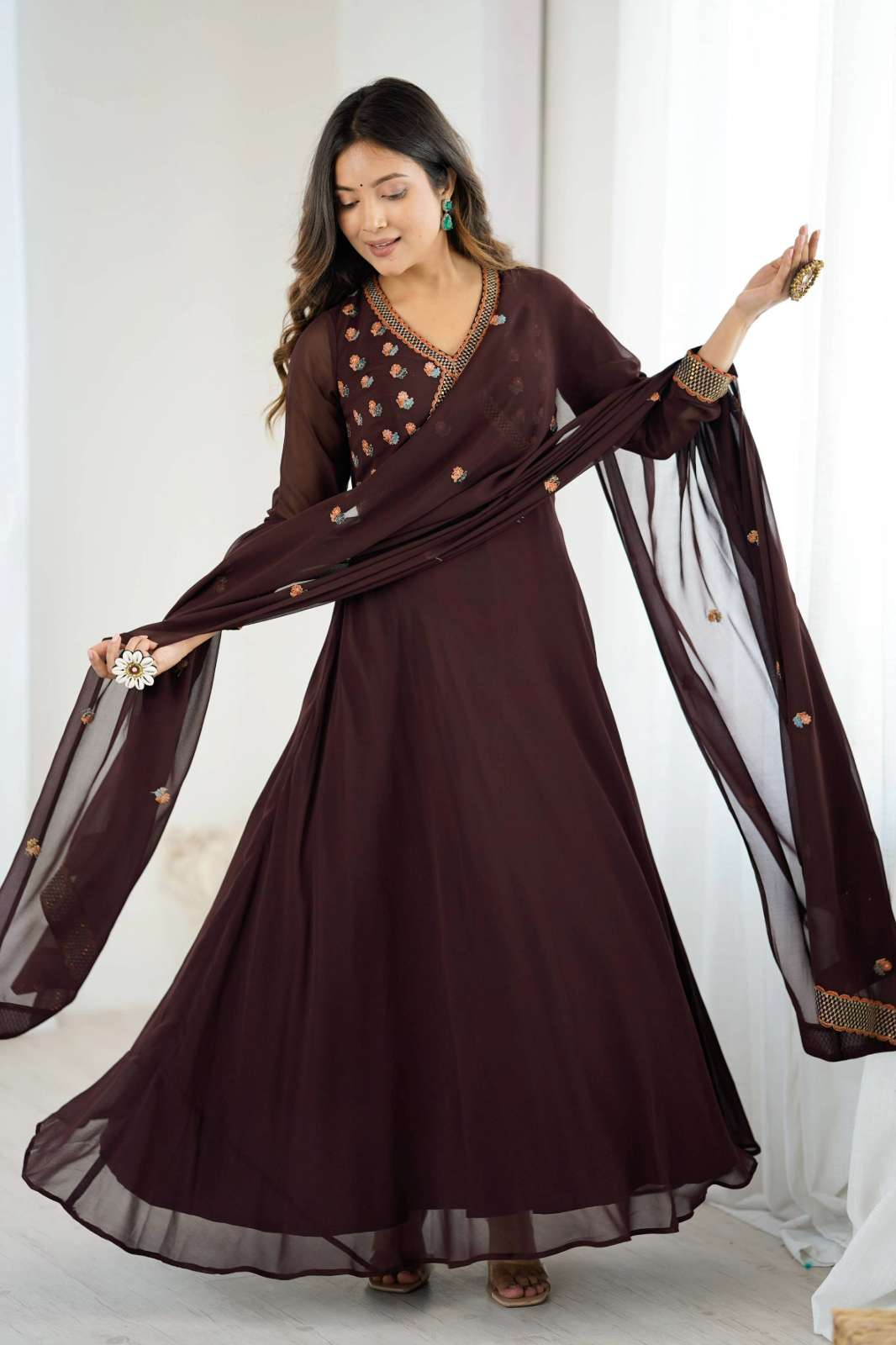 Shri Balaji Emporium AR DRS155 Ready to Wear Georgette Party Wear Anarkali Suit