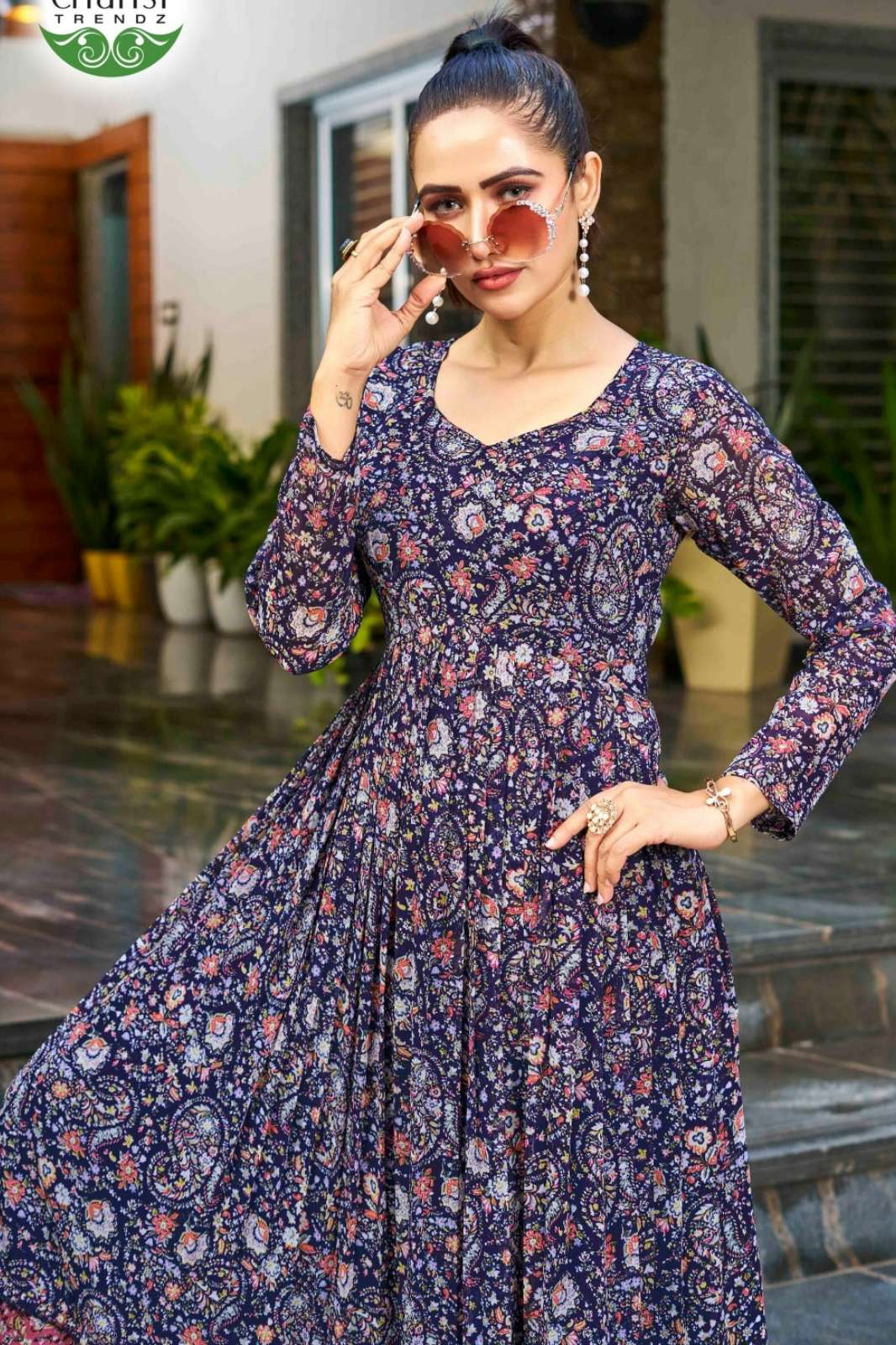SHRI BALAJI EMPORIUM DHAARANA GEORGETTE PRINTED GOWN