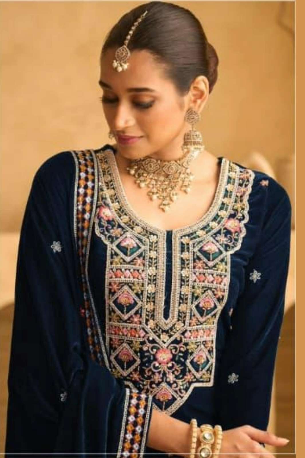 Shri Balaji Emporium DIF 084 9000 Velvet Designer Dress Material