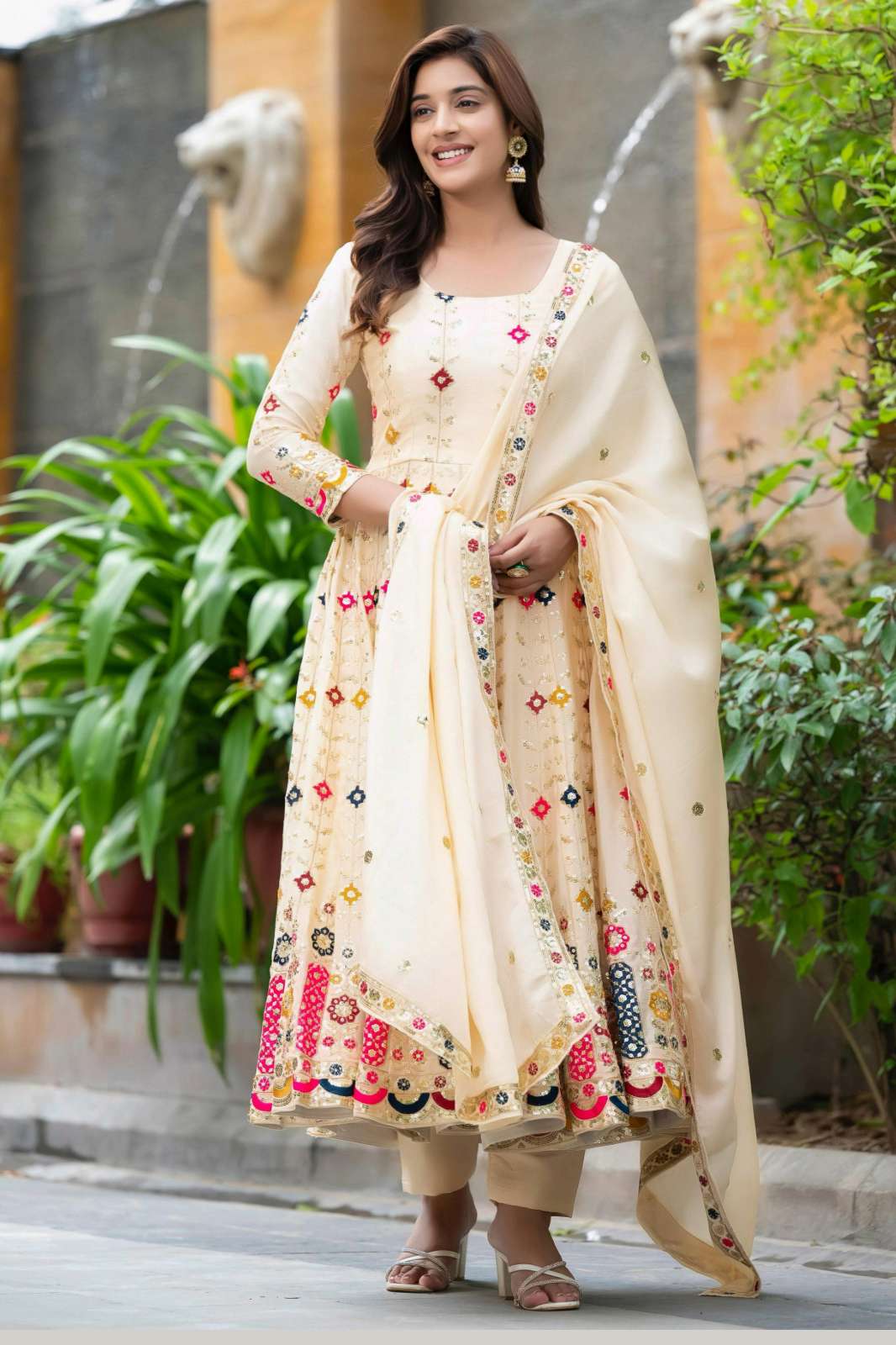 Shri Balaji Emporium DIF 115 Pure Chinon Silk Anarkali Suit
