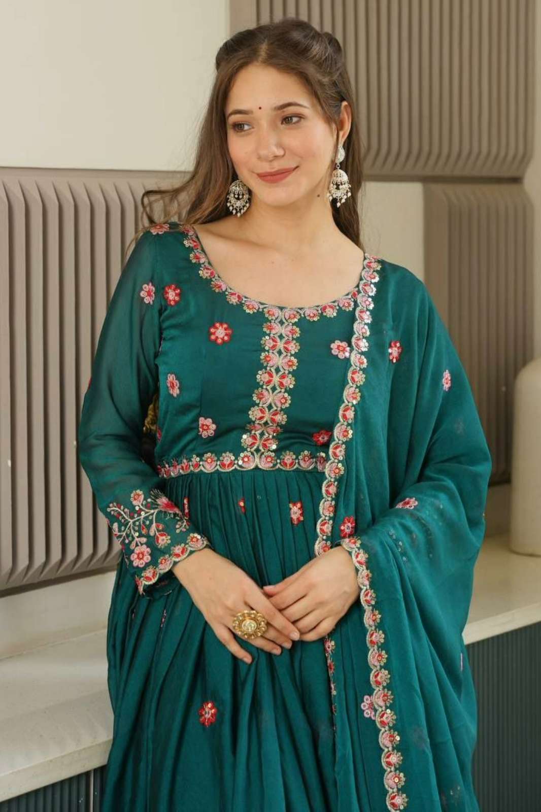 Shri Balaji Emporium DV 24814 Heavy Noha Crush Silk Anarkali Suit