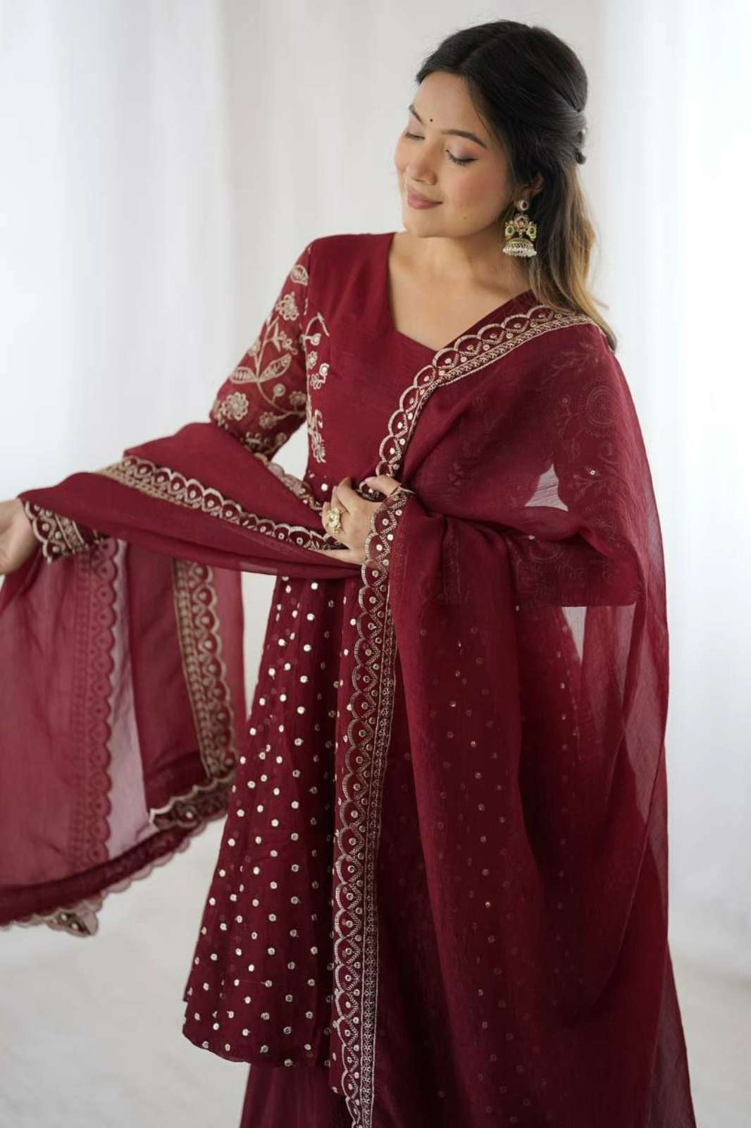 Shri Balaji Emporium DV 24826 Crunchy Silk Ready to Wear Anarkali Suit
