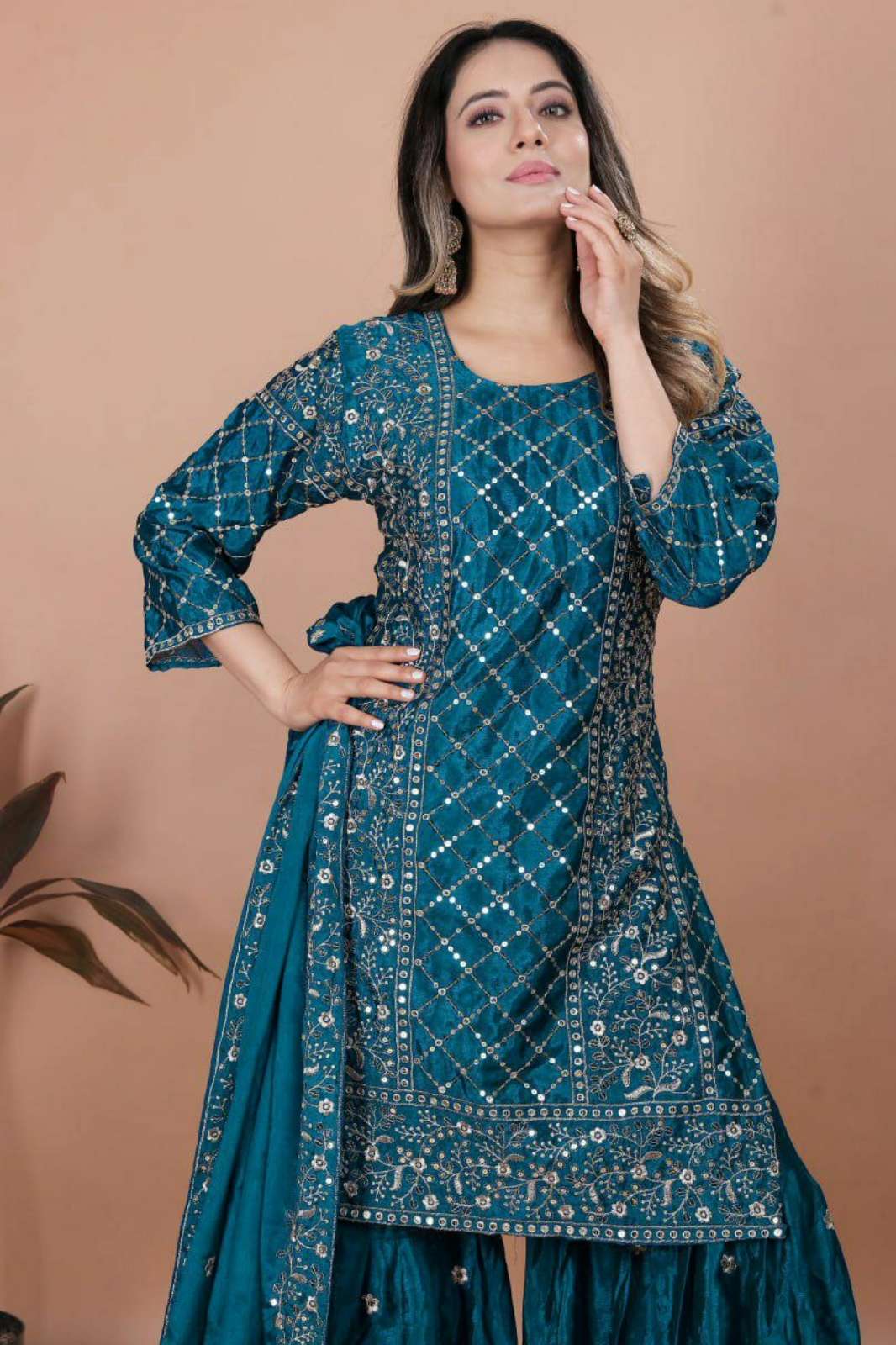 Shri Balaji Emporium DV 24837 Chinon Designer Sequence Work Salwar Suit