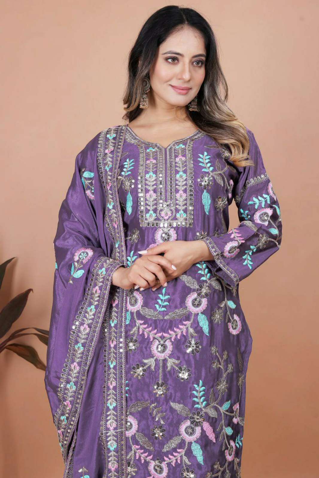 Shri Balaji Emporium DV 24839 Chinon Designer Straight Suit