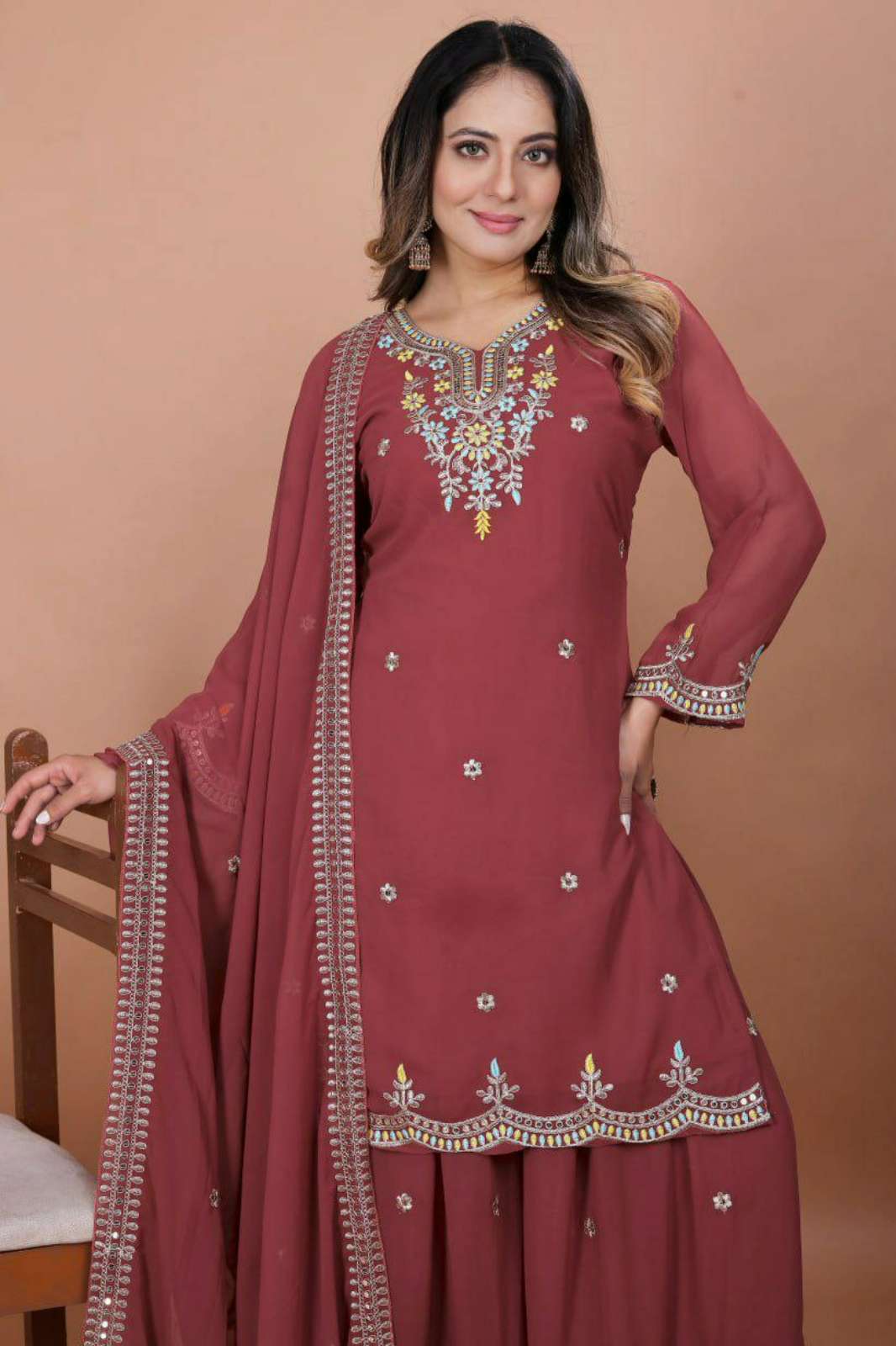 Shri Balaji Emporium DV 24844 Faux Georgette Designer Sharara Suit