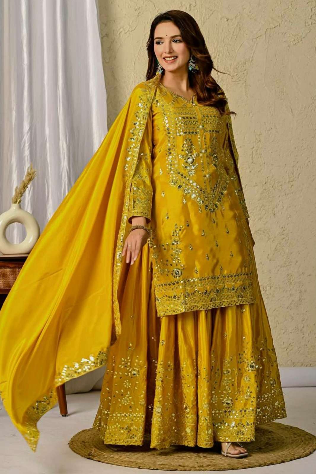 Shri Balaji Emporium DV 24872 Heavy Chinon Silk Material Designer Suit