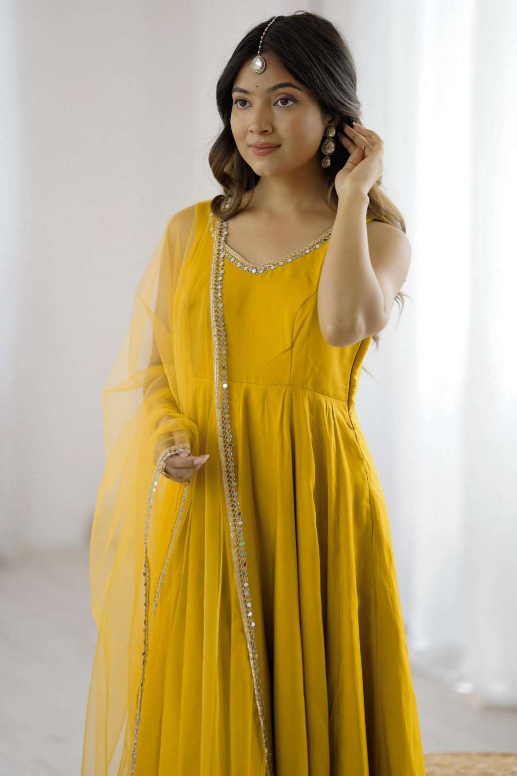Shri Balaji Emporium Heavy Pure Roman Silk Chanderi Anarkali Suit