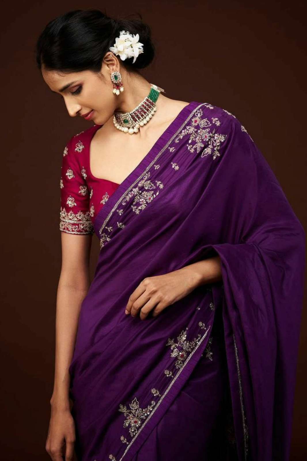 Shri Balaji Emporium MB 4048 Pure Natural Chinon Designer Saree