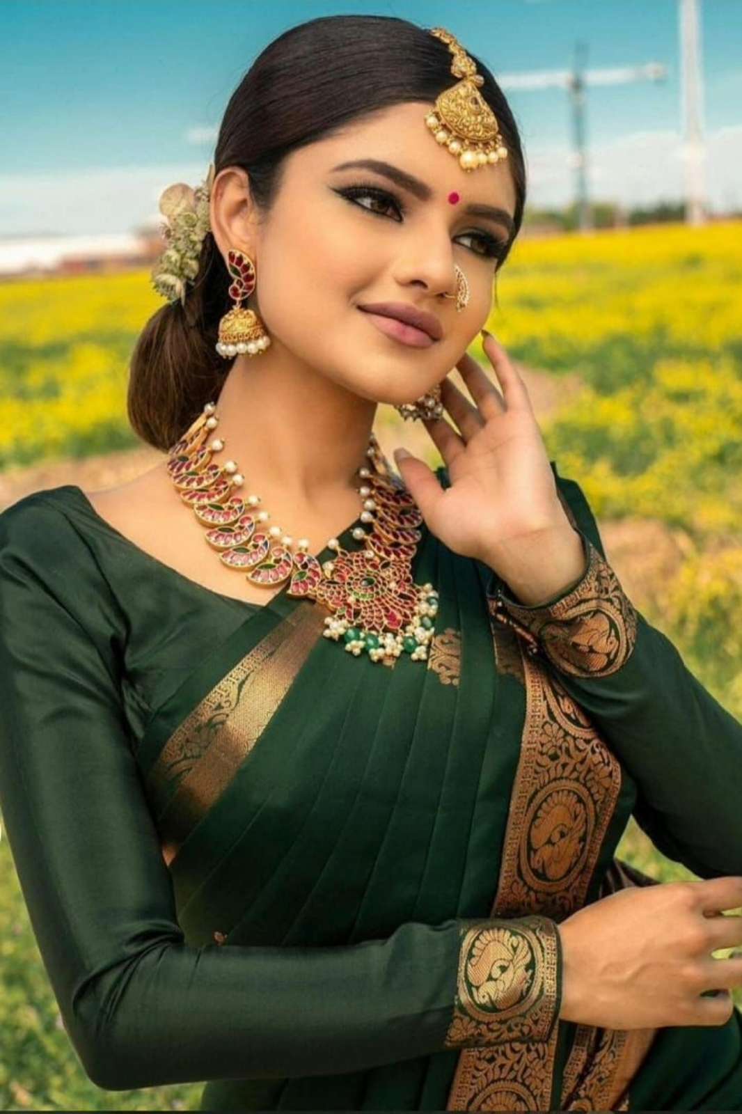 SHRI BALAJI EMPORIUM MF 1400 SOFT LICHI SILK CLOTH SAREE