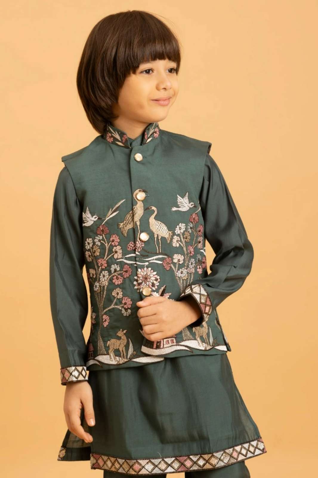 Shri Balaji Emporium MINI ETHNICS Festival Kids Wear Koti Kurta with Bottom