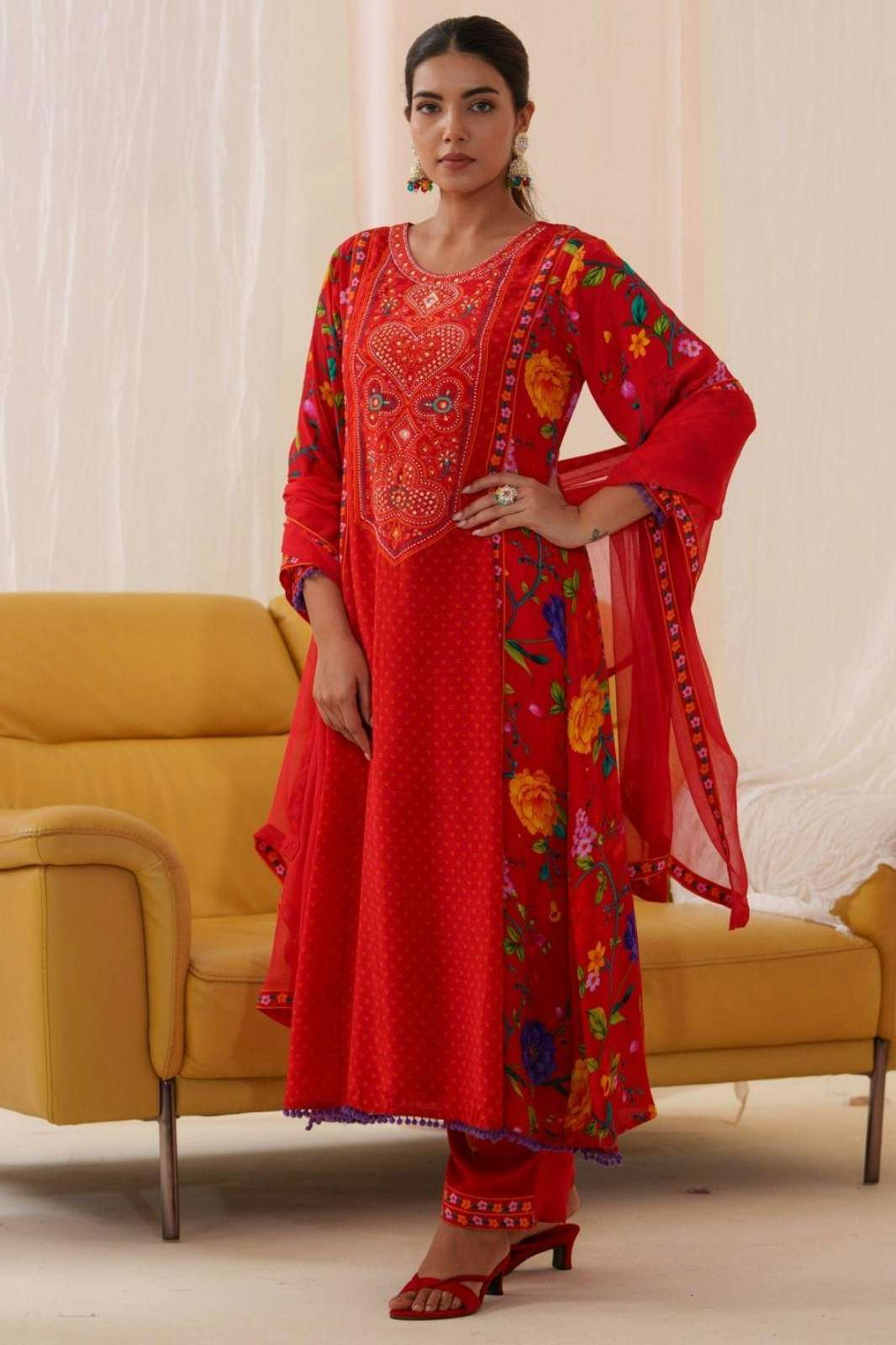 Shri Balaji Emporium Natural Crepe Anarkali Style Suit
