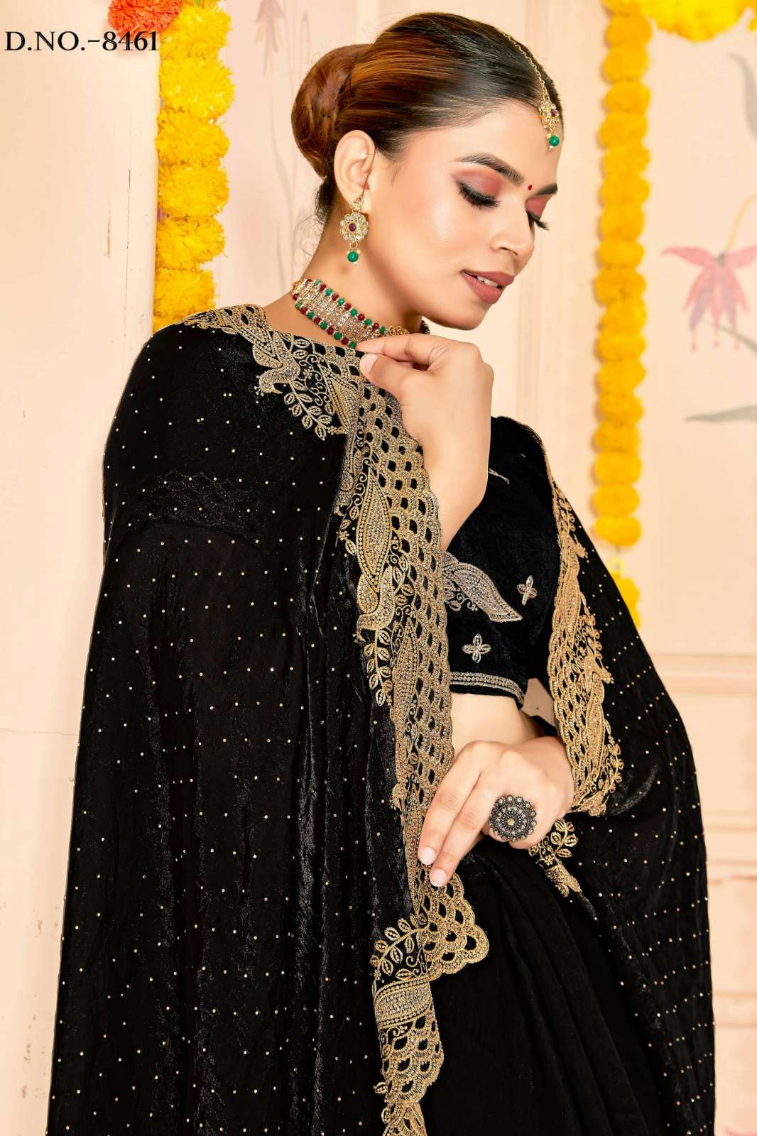 Shri Balaji Emporium NF MORNI Fendy Tow Tone Silk Resham Embroidered Saree