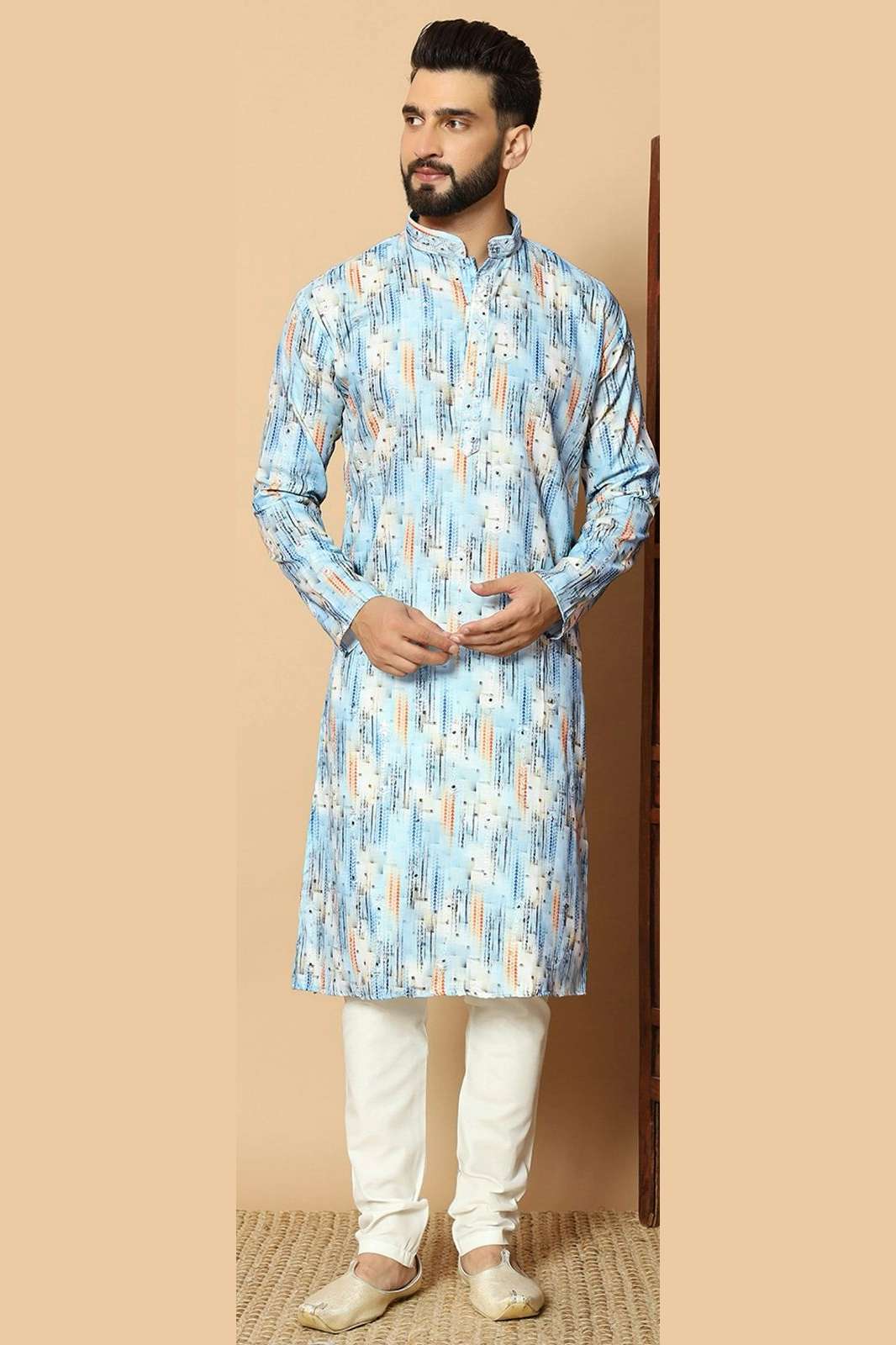 Shri Balaji Emporium Rangila Linen Cotton Printed Kurta Pajama for Festival Season