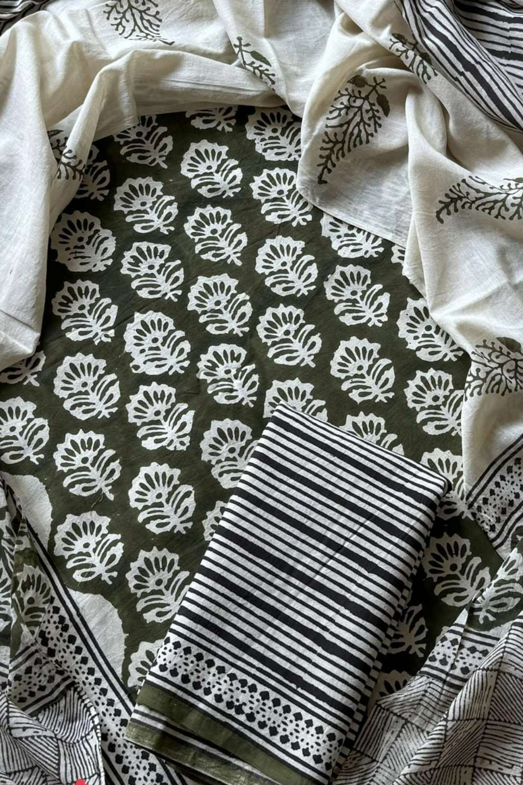 Shri Balaji Emporium RF15730 Handblock Printed Cotton Unstitched Suit 
