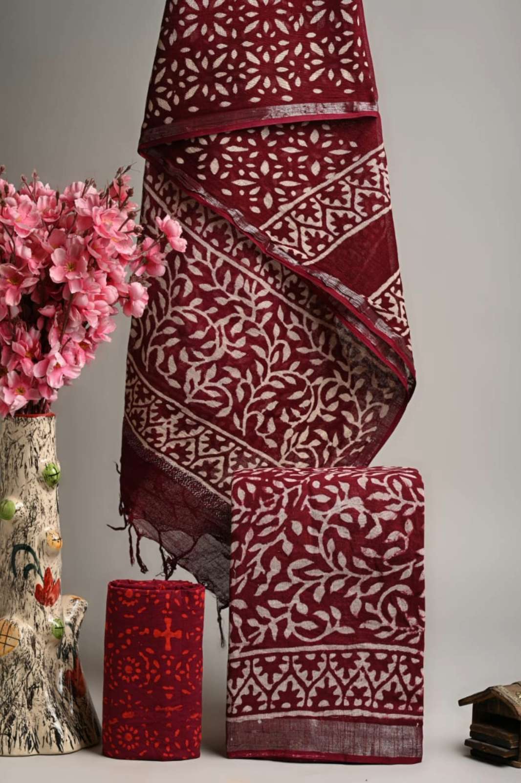 Shri Balaji Emporium RF15958 Bagru Hand Block Printed Linen Unstitched Suits 