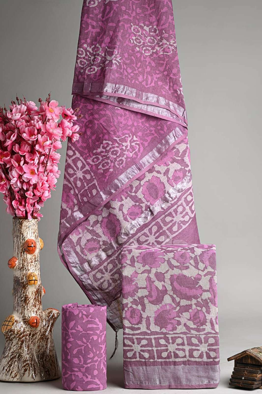 Shri Balaji Emporium RF15958 Bagru Hand Block Printed Linen Unstitched Suits 