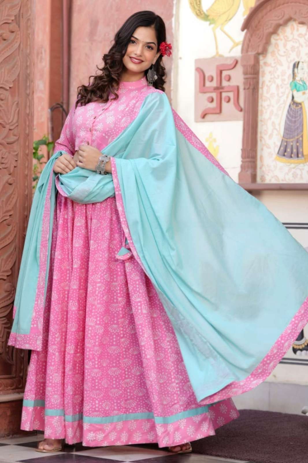 Shri Balaji Emporium RF16706 Bagru Hand Block Printed Pure Cotton Lehenga Choli 