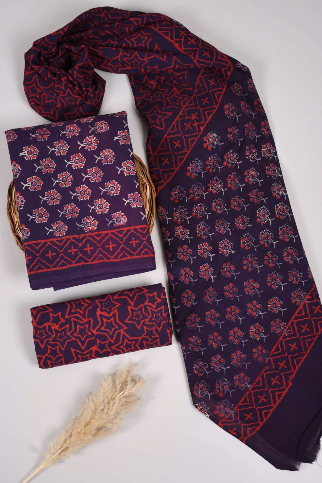 Shri Balaji Emporium RF16712 Bagru Hand Block Printed Unstitched Suits