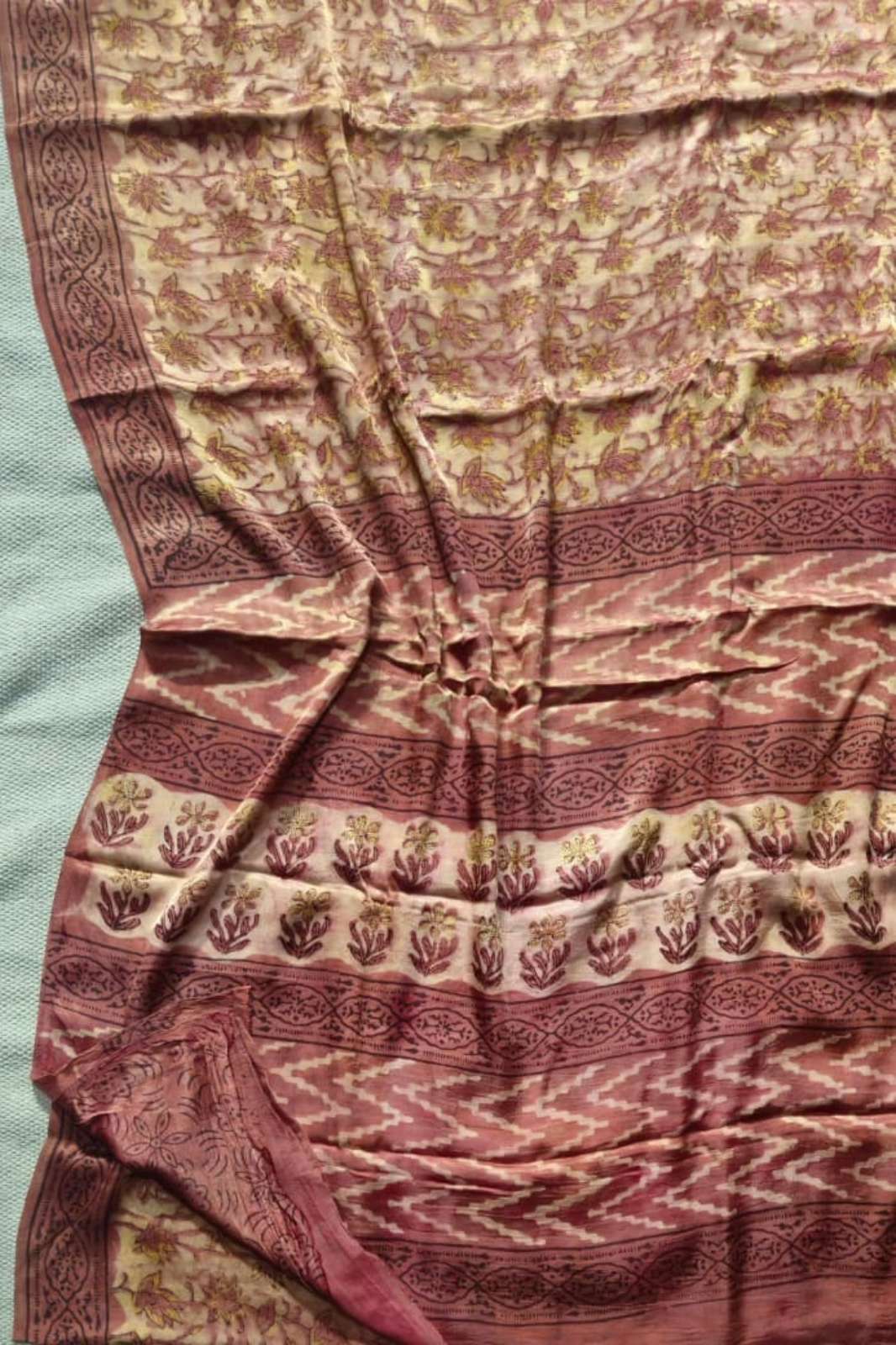 Shri Balaji Emporium RF16714 Pure Modal Silk Hand Block Printed Saree