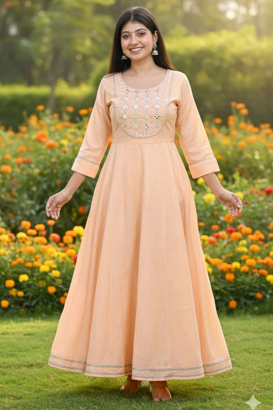 Shri Balaji Emporium RF17065 Ready to Wear Imported Cotton Long Kurti