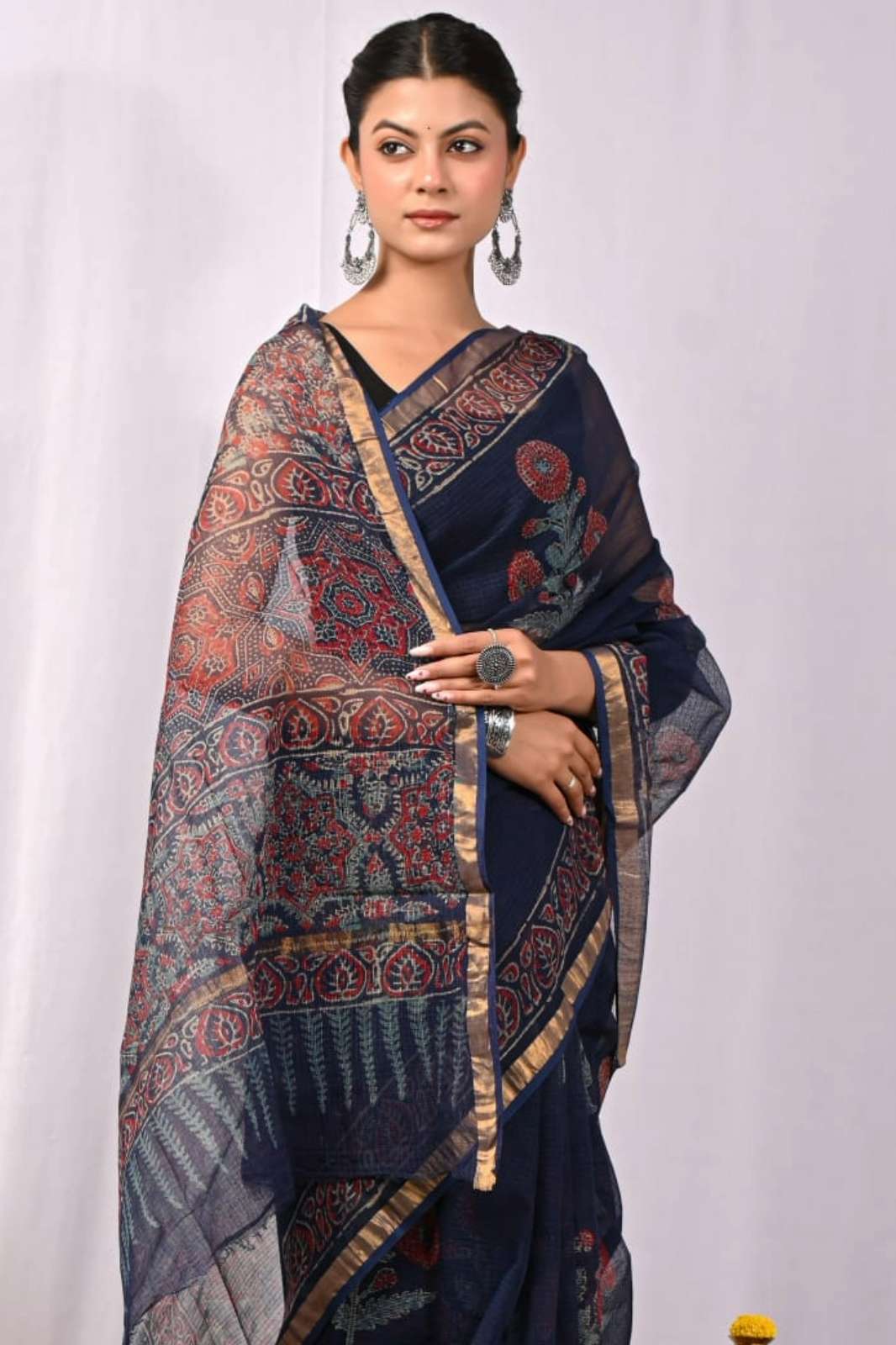 Shri Balaji Emporium RF17068 Hand Block Printed Kota Doriya Sarees 