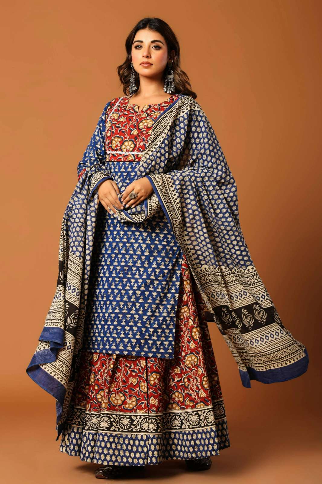Shri Balaji Emporium RF17091 Ready to Wear Hand Block Printed Cotton Suit