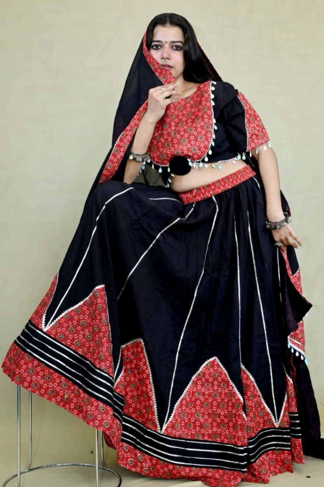 Shri Balaji Emporium RF17207 Ready to Wear Hand Block Printed Chaniya choli