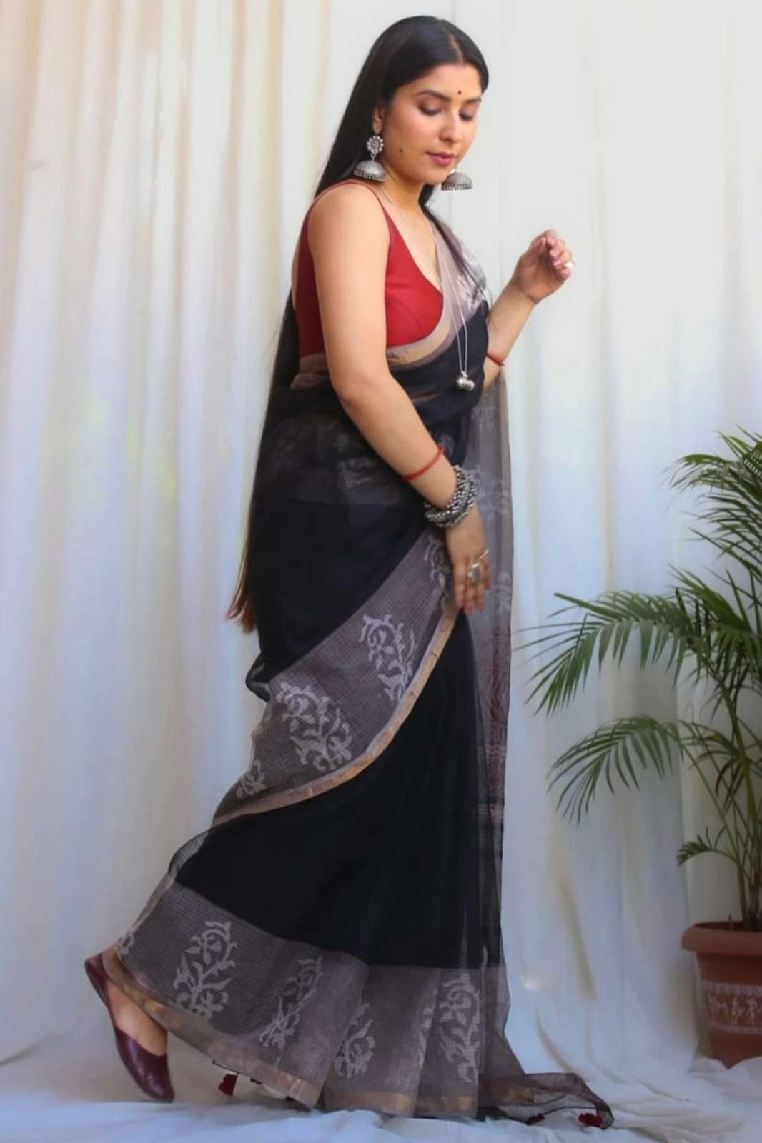 Shri Balaji Emporium RF17271 Hand Block Printed Kota Doriya Sarees 