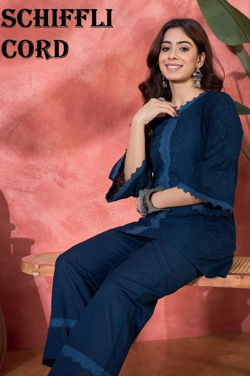 Shri Balaji Emporium Schiffli Cord 51561 To 51567 Cotton Designer Co Ord Set        