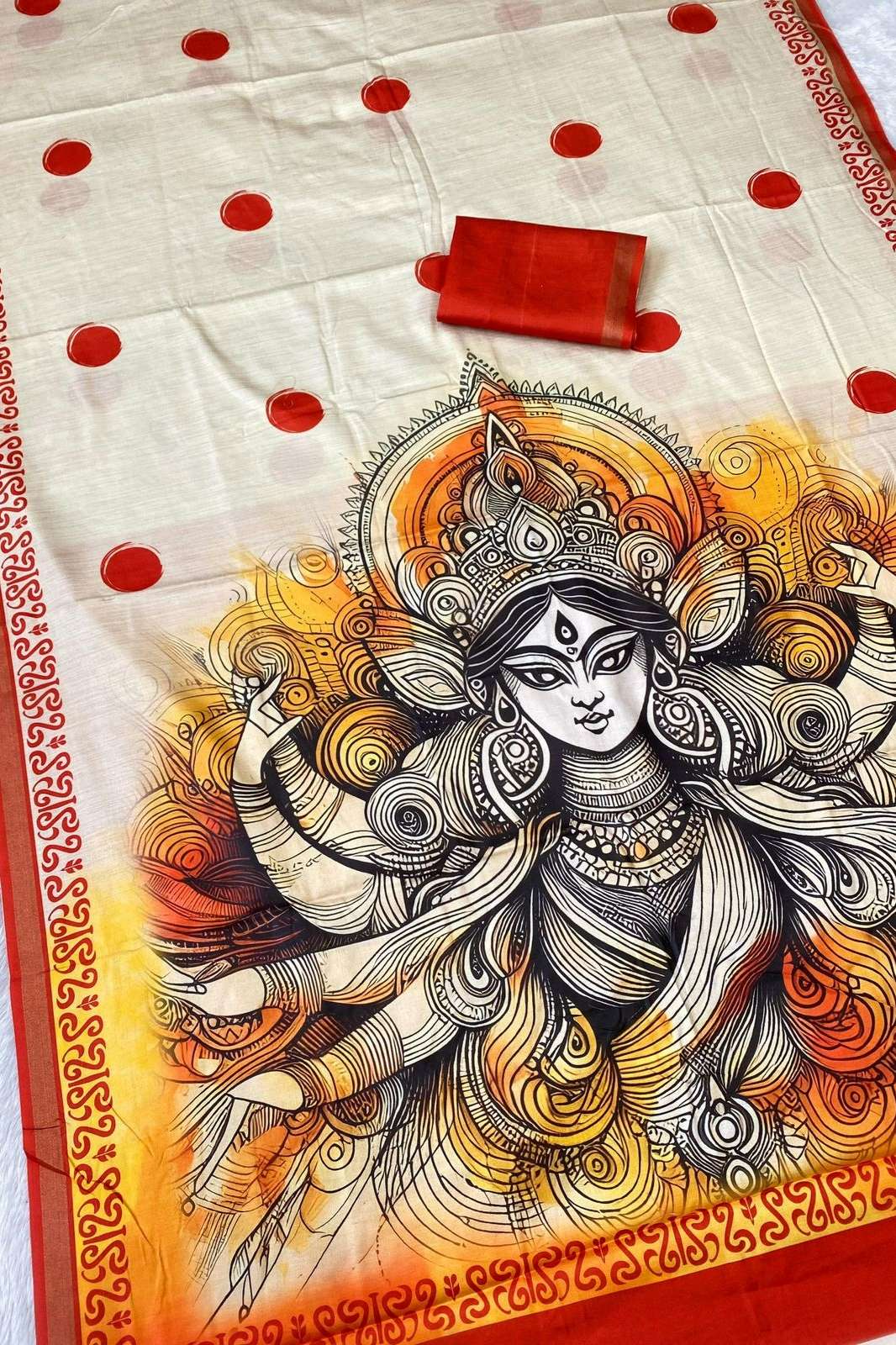 Shri Balaji Emporium SS Durga Puja Special Pure Cotton Printed Saree