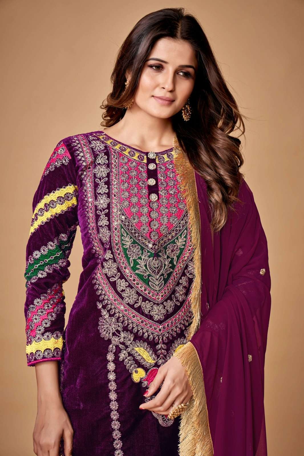 Shri Balaji Emporium TF 198 Designer Viscose Velvet Top & Pant Set