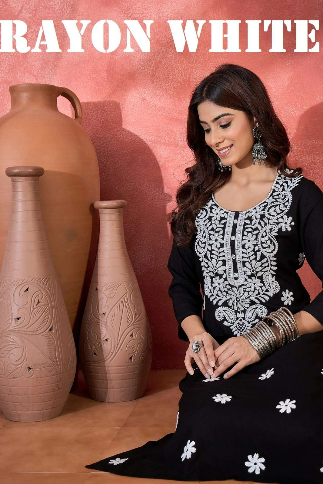 Shri Balaji Emporium White Rayon 51461 To 51470 Rayon Daily Wear Kurti