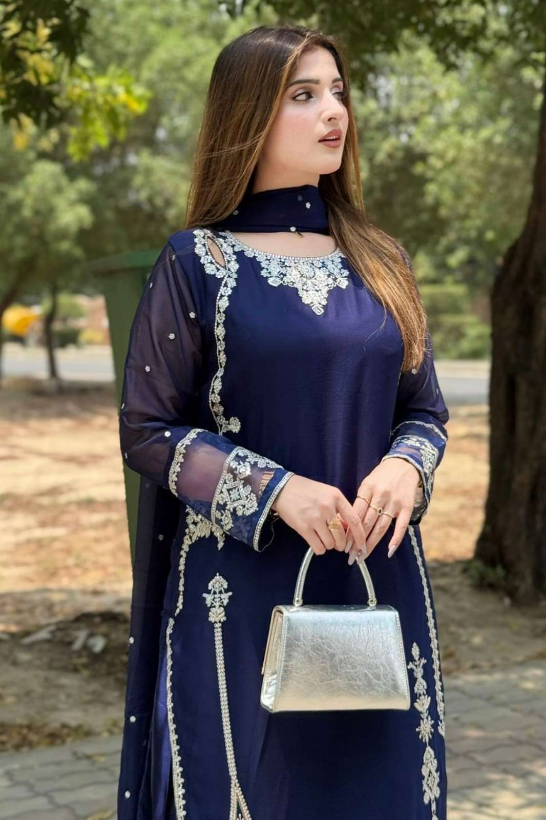 Shri Balaji Emporium ZF 429 Faux Georgette Designer Three Piece Set Suit