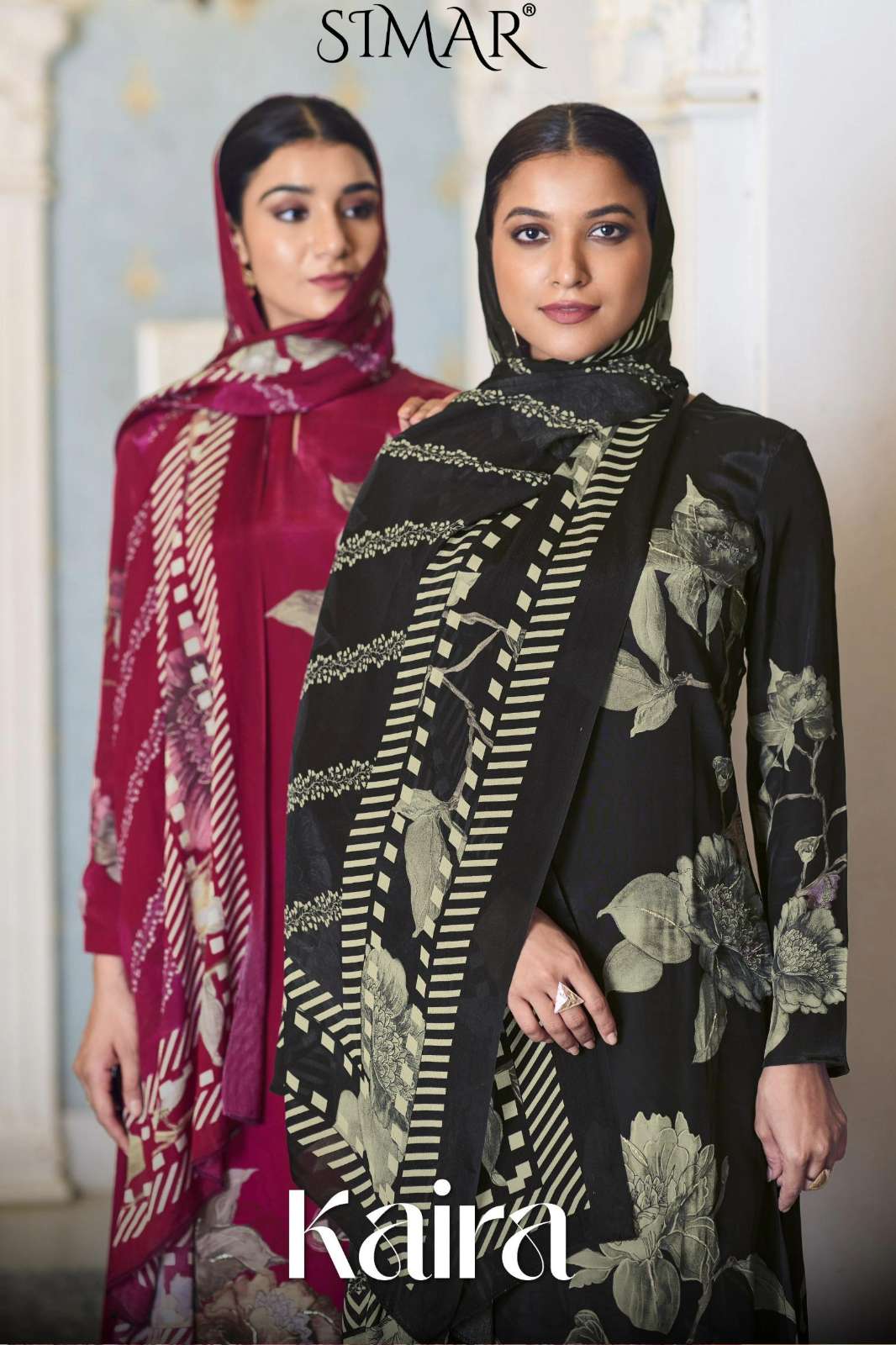 Simar Kaira Pure Natural Crape Digital Printed Suit With Handwork