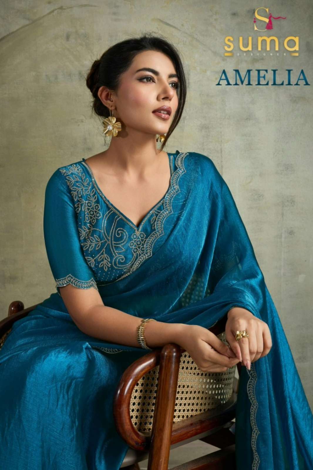 Suma Amelia 13001 To 13008 Fendy Chiffon Blooming Saree