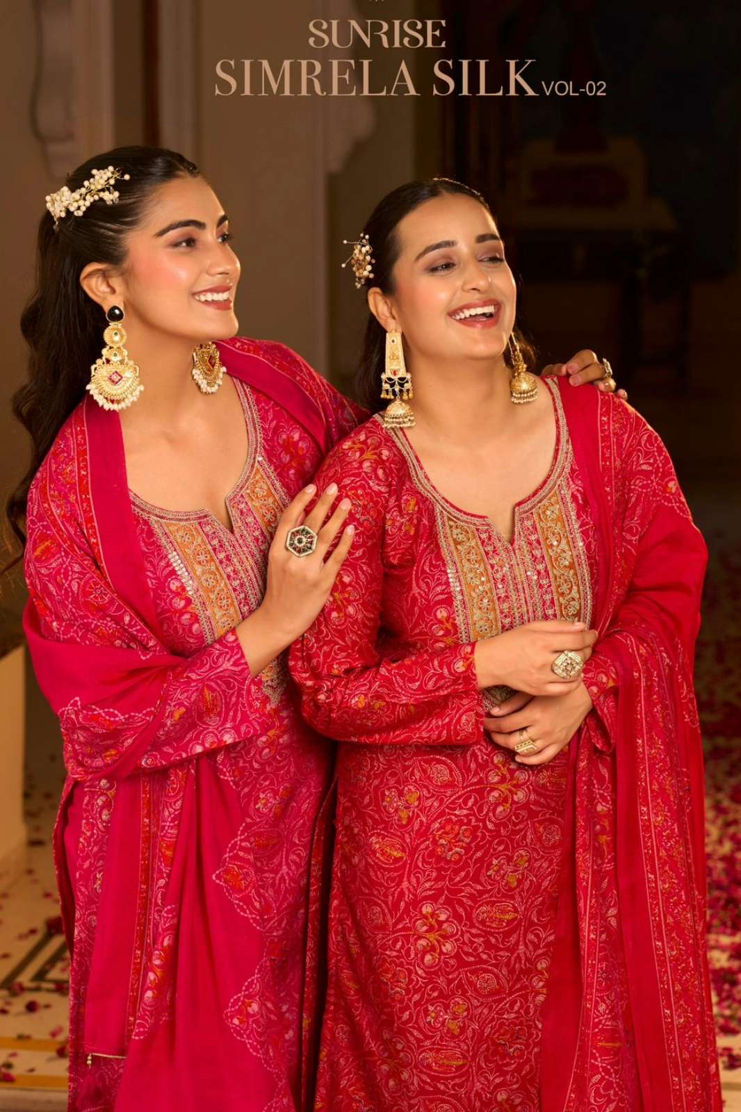 SUNRISE SIMRELA SILK VOL 2 MODAL SILK SUIT WITH CORDING EMBROIDERY WORK