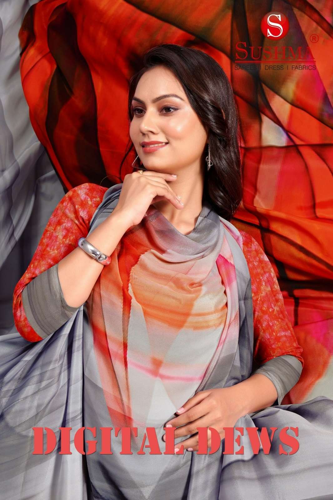SUSHMA DIGITAL DEWS 36001A TO 36006 GILITZ DIGITAL DESIGNER SAREE