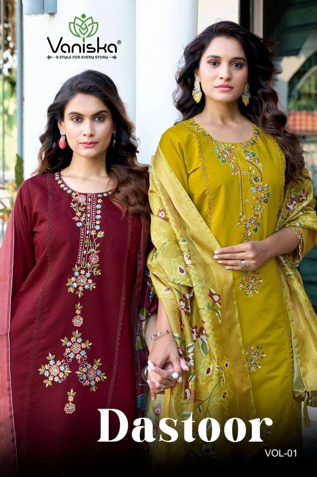 VANISKA DASTOOR VOL 1 Ready to Wear Embroidered Roman Silk Suit