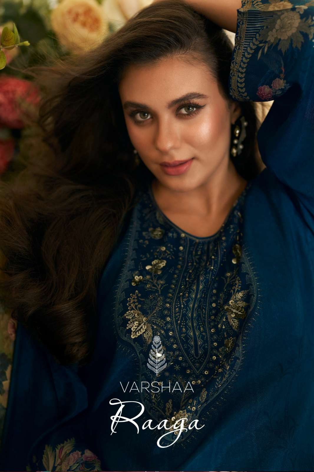 VARSHAA RAAGA VISCOSE MUSLIN DIGITALLY PRINTED SUIT WITH HANDWORK