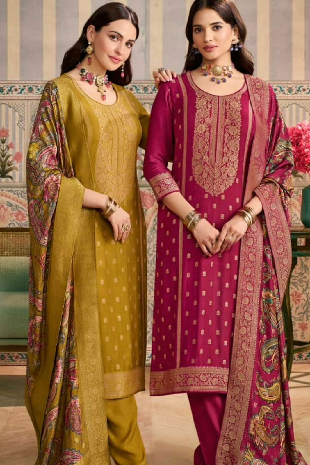 Vinay KERVIN ANANTA 2 Viscose Pashmina Jacquard Suit 