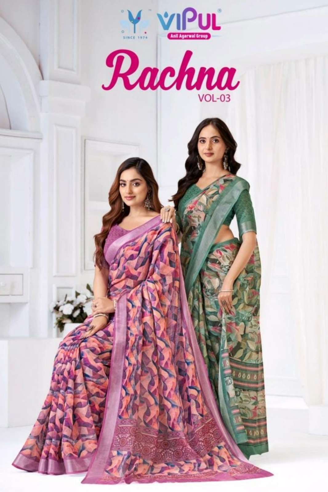 Vipul RACHNA VOL 03 90378 TO 90836 Designer Linen Saree