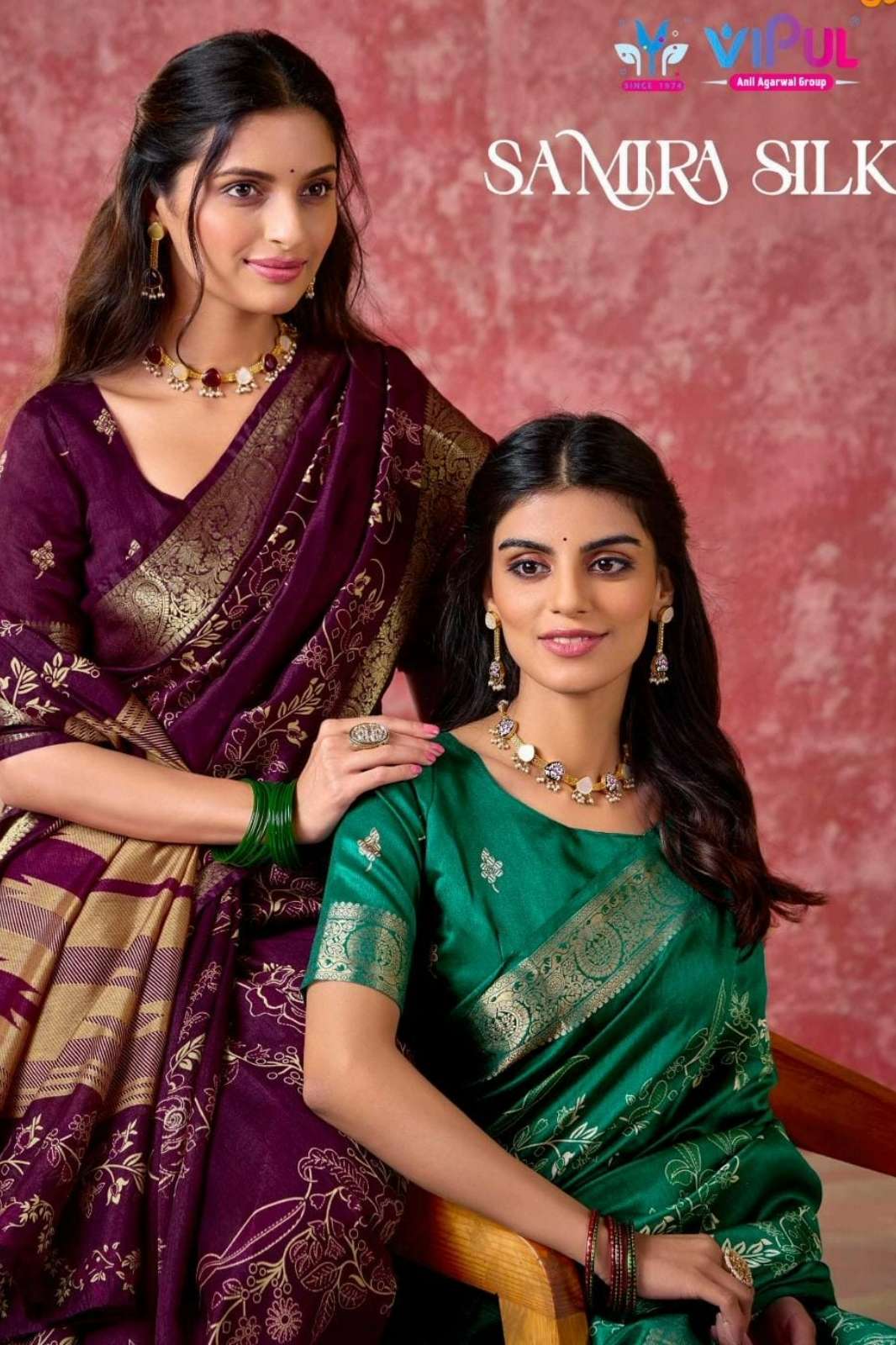 Vipul Samira silk 91341 to 91346 Bhagalpuri Silk Designer Saree