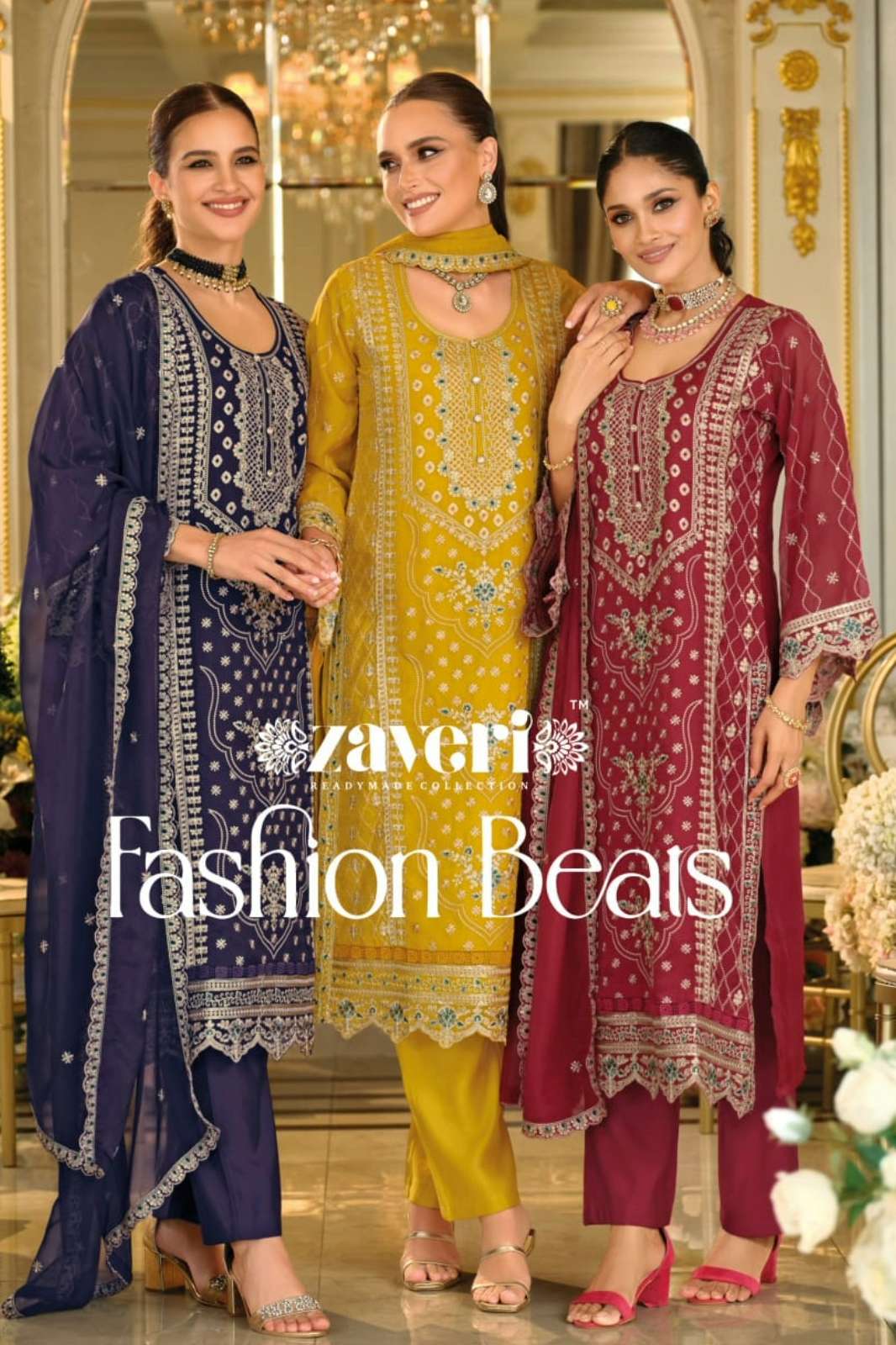 Zaveri Fashion Beats Ready to Wear Organza Salwar Suit With Embroidery work