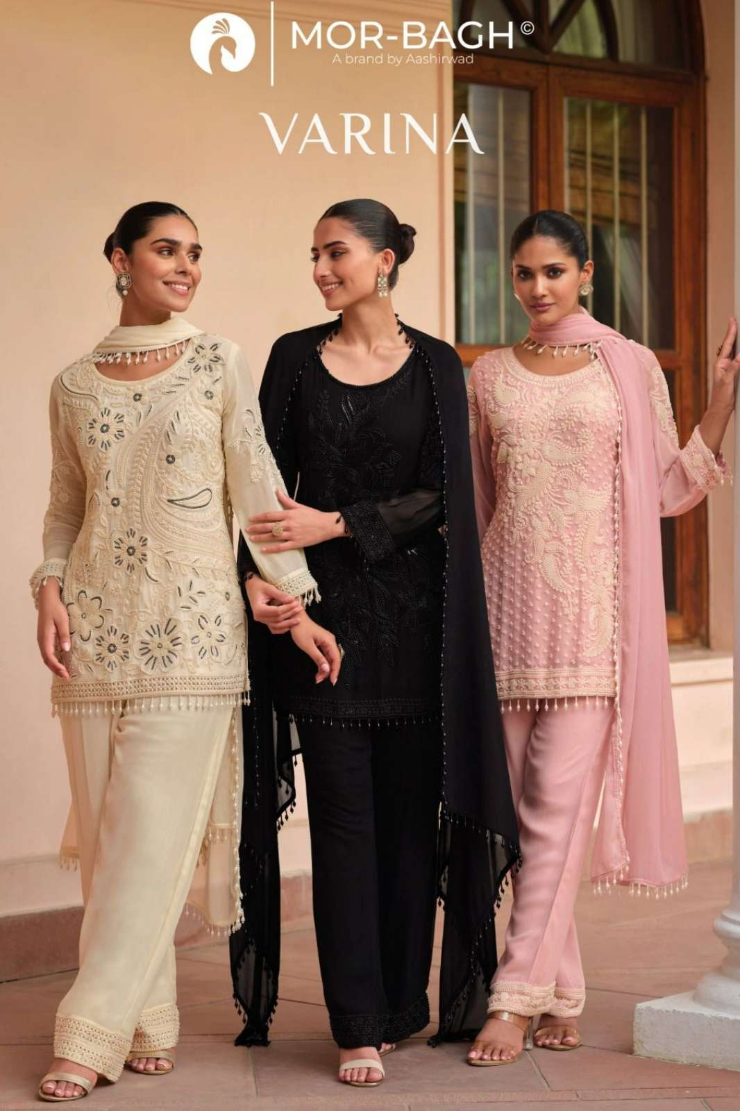 Aashirwad VARINA Ready to Wear Real Georgette Embroidered Suit