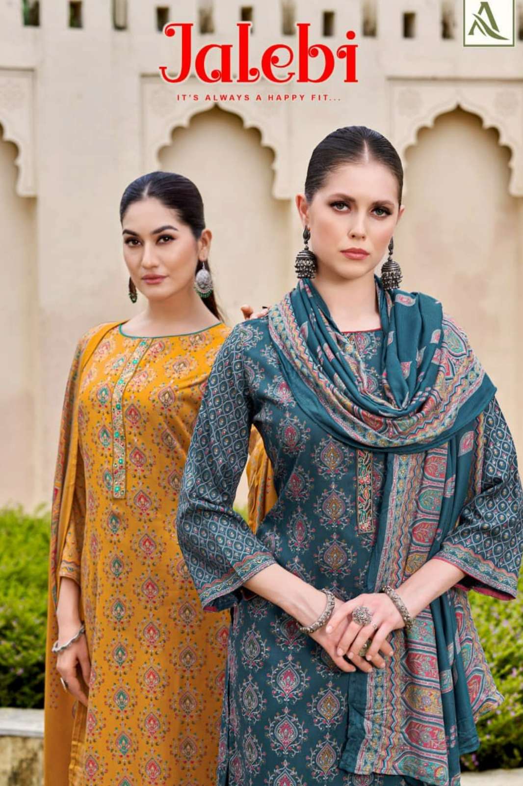 Alok Suit JALEBI Pure Viscose Pashmina Suit with Embroidery & Hand Work