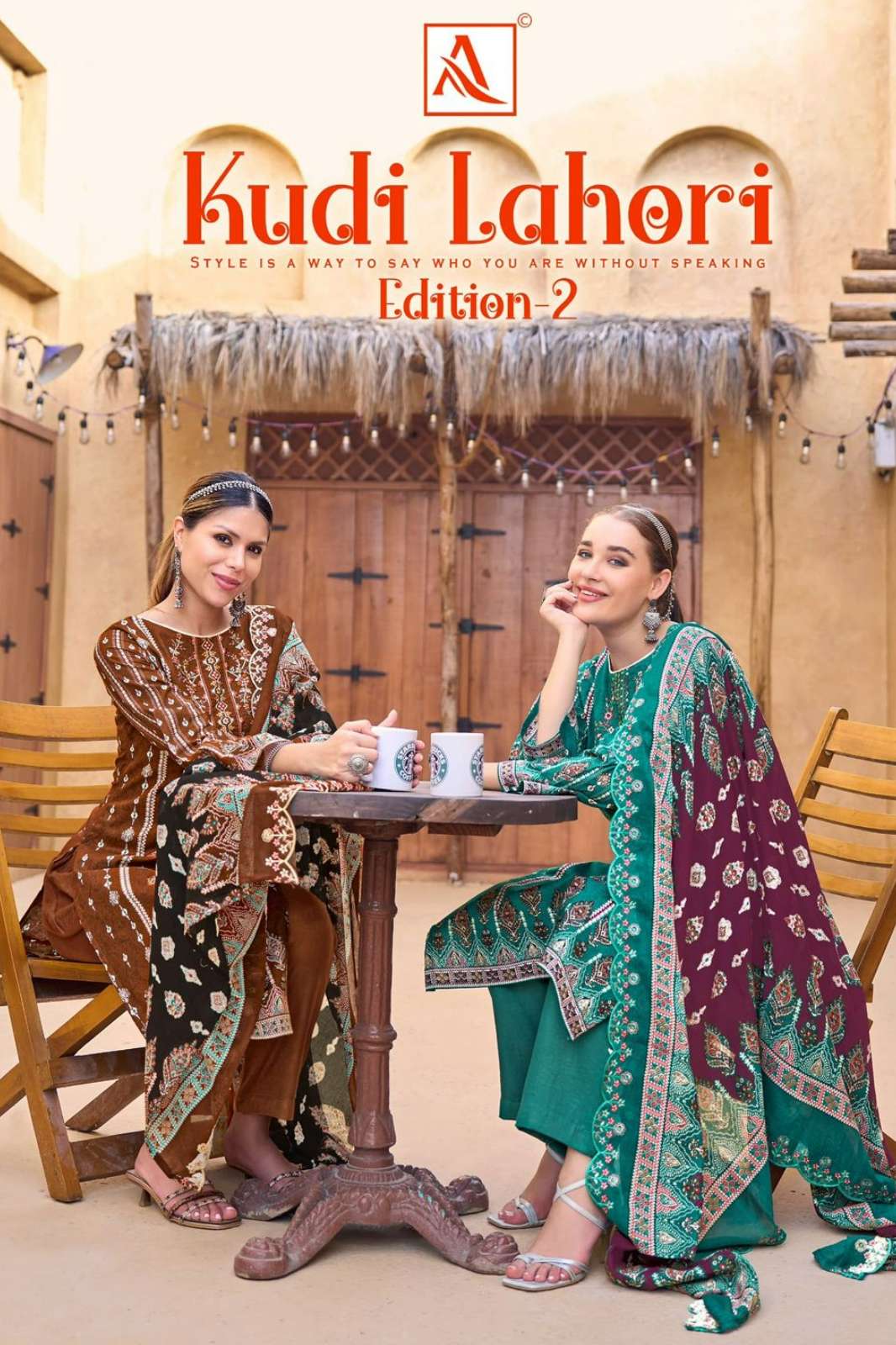 Alok Suit KUDI LAHORI Pure Cambric Cotton Pakistani Suit With Embroidery