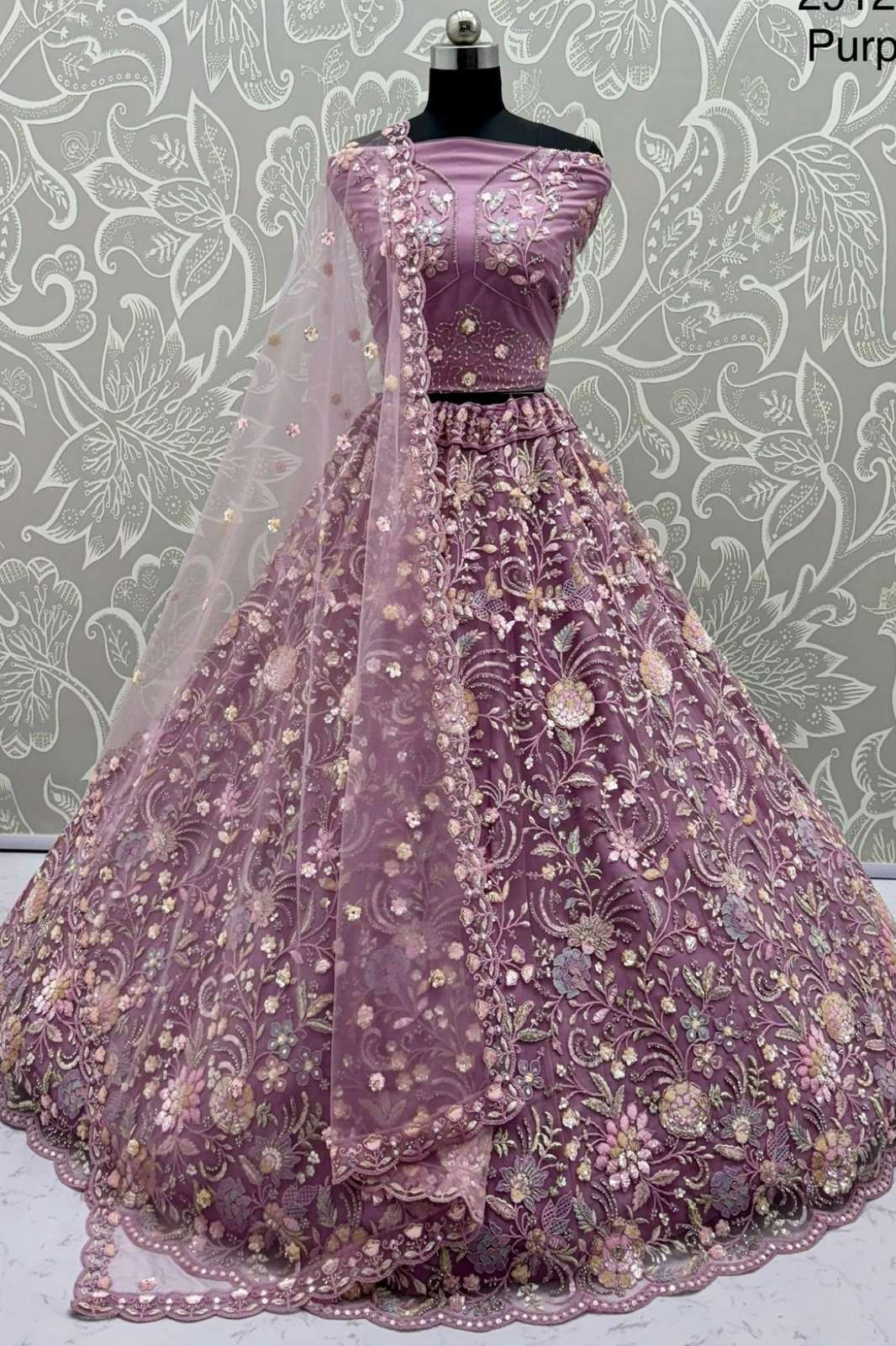 Anjani Arts 2912 Beautiful Net Embroidered Wedding Wear Lehenga choli