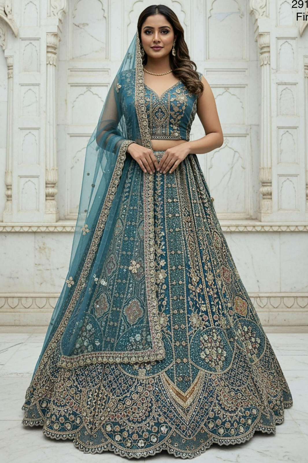 Anjani Arts 2918 A to C Beautiful Orgenza Embroidered Wedding Wear Lehenga choli