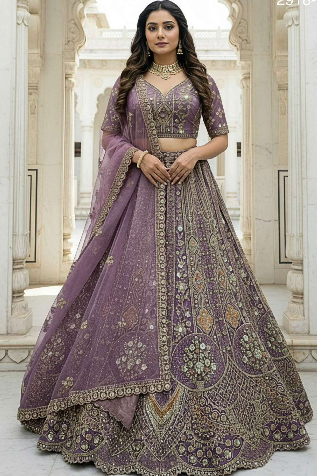Anjani Arts 2918 D to E Beautiful Orgenza Embroidered Wedding Wear Lehenga choli