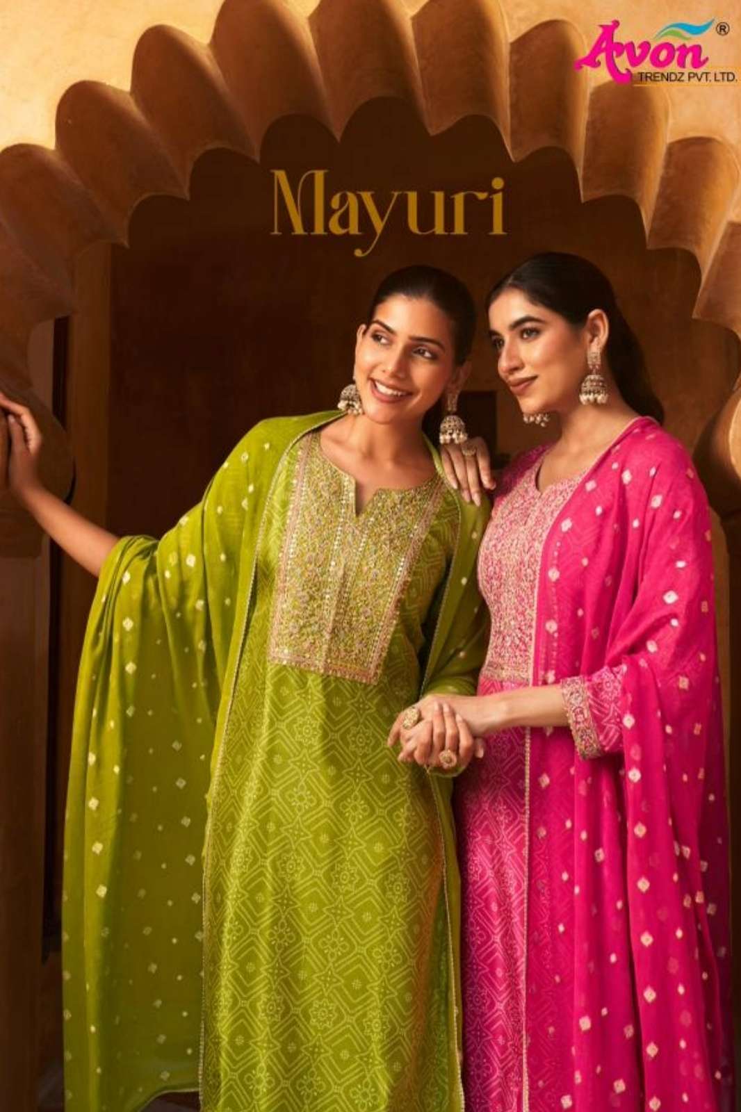 AVON MAYURI KANJIVARAM TISSUE SILK DIGITAL PRINTED SUIT WITH EMBROIDERY